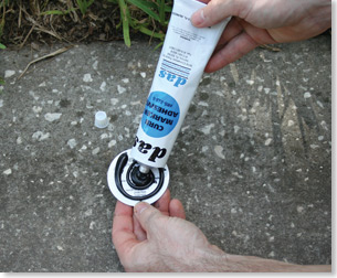 Follow the Adhesive Guide and apply adhesive. Pavement / Curb / Road Drain Markers
