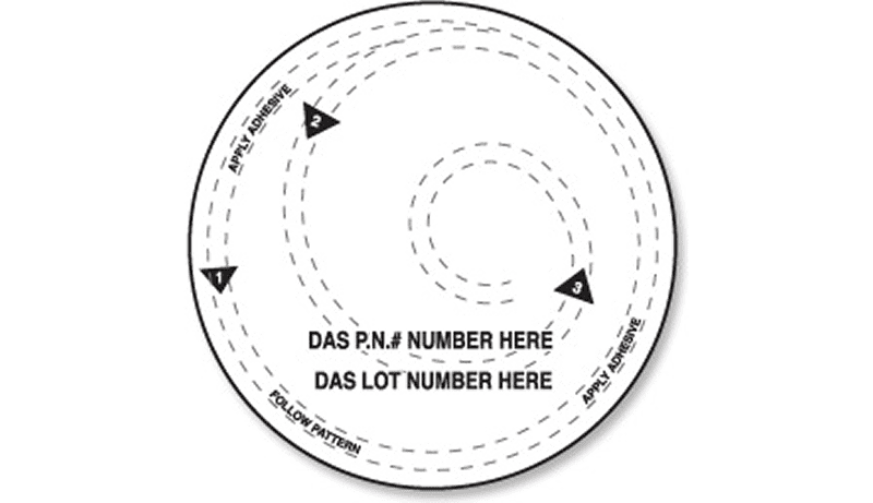 Sewing pattern with spiral and text instructions.