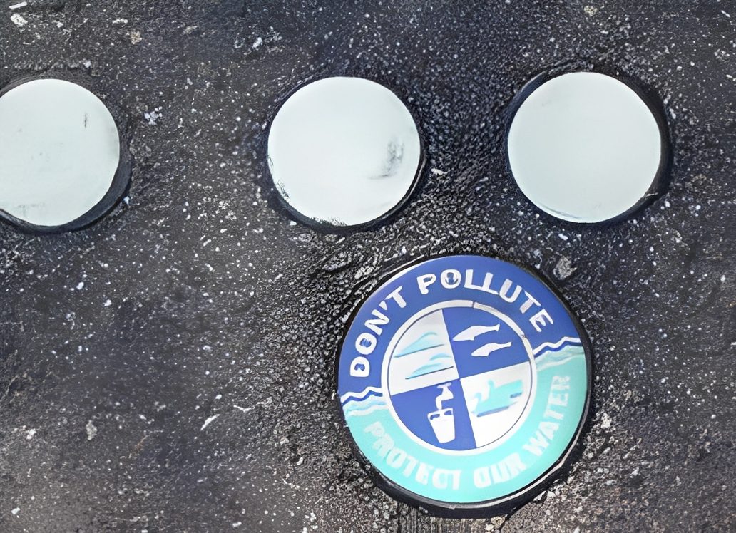 Circular environmental protection emblem