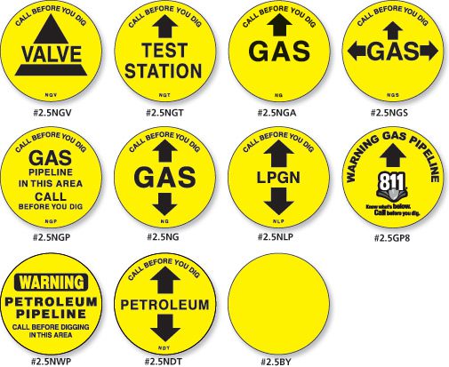 Safety signs for underground utilities